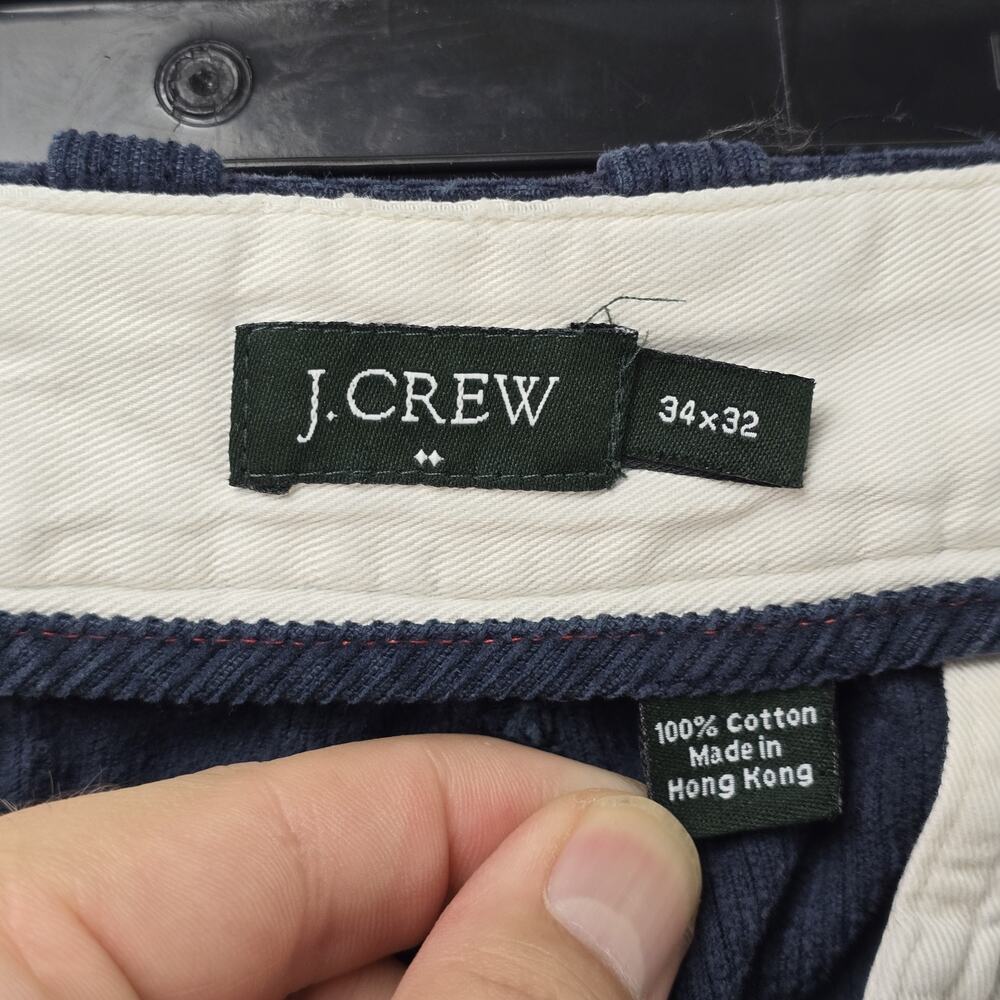 J.CREW Relaxed Corduroy Pants Mens 34x32 (Fits 33x30) Blue Ski Embroidered - Picture 6 of 14